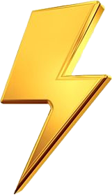 Gold lightning logo