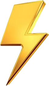Gold lightning logo